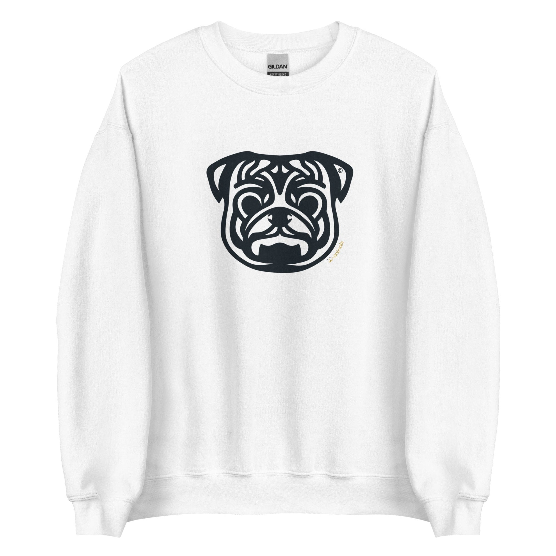 Moletom unissex - Pug - Tribal - Cores Claras i-animals