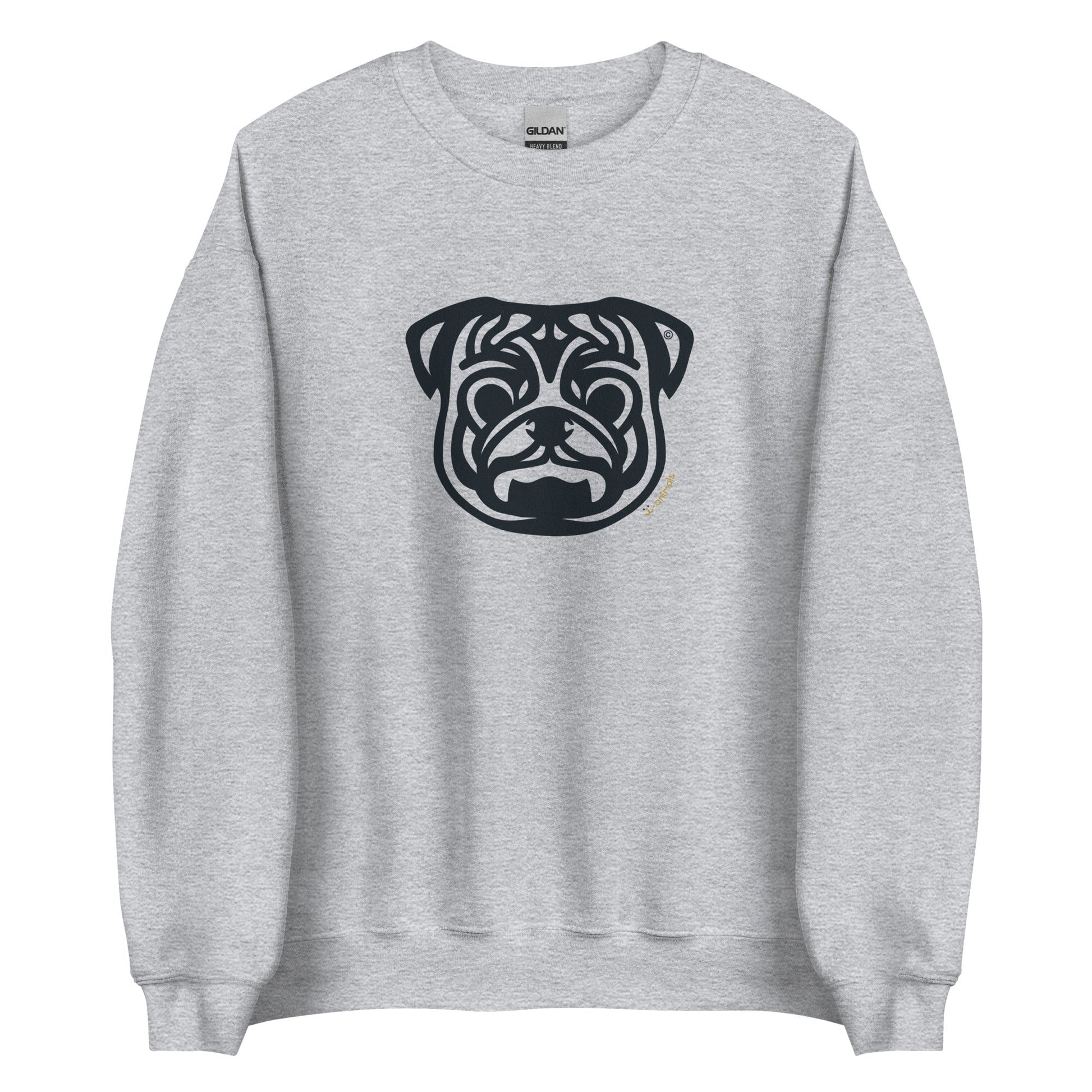 Moletom unissex - Pug - Tribal - Cores Claras i-animals