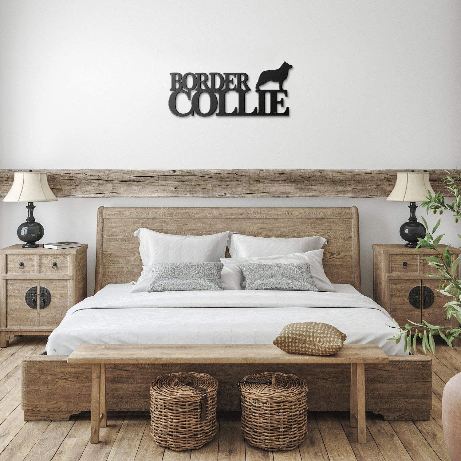 Placa de metal Border Collie - Identidade i-animals