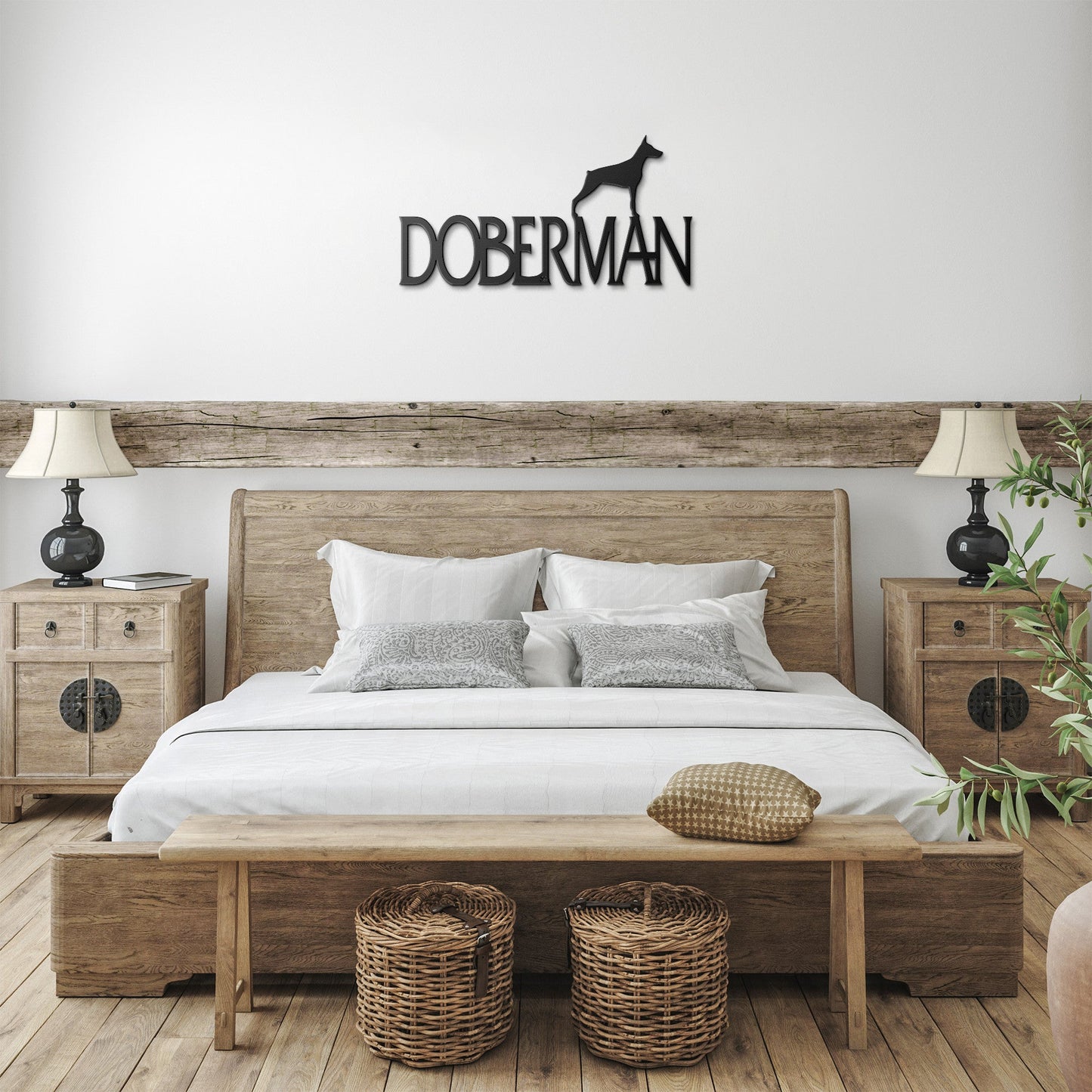 Placa de metal Doberman - Identidade i-animals