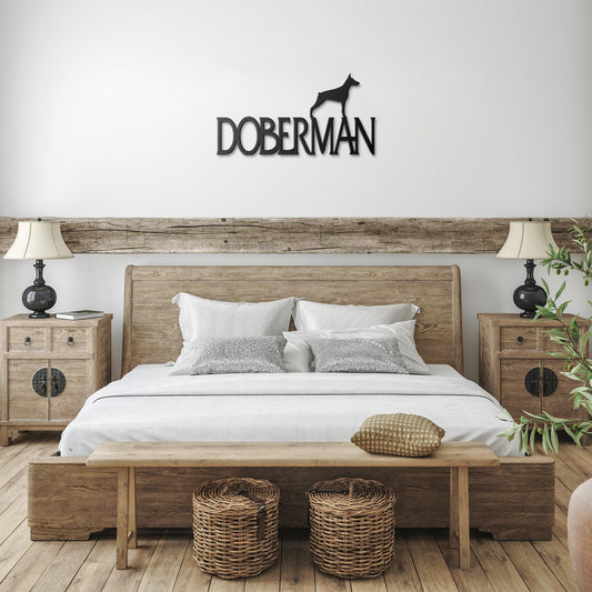 Placa de metal Doberman - Identidade i-animals