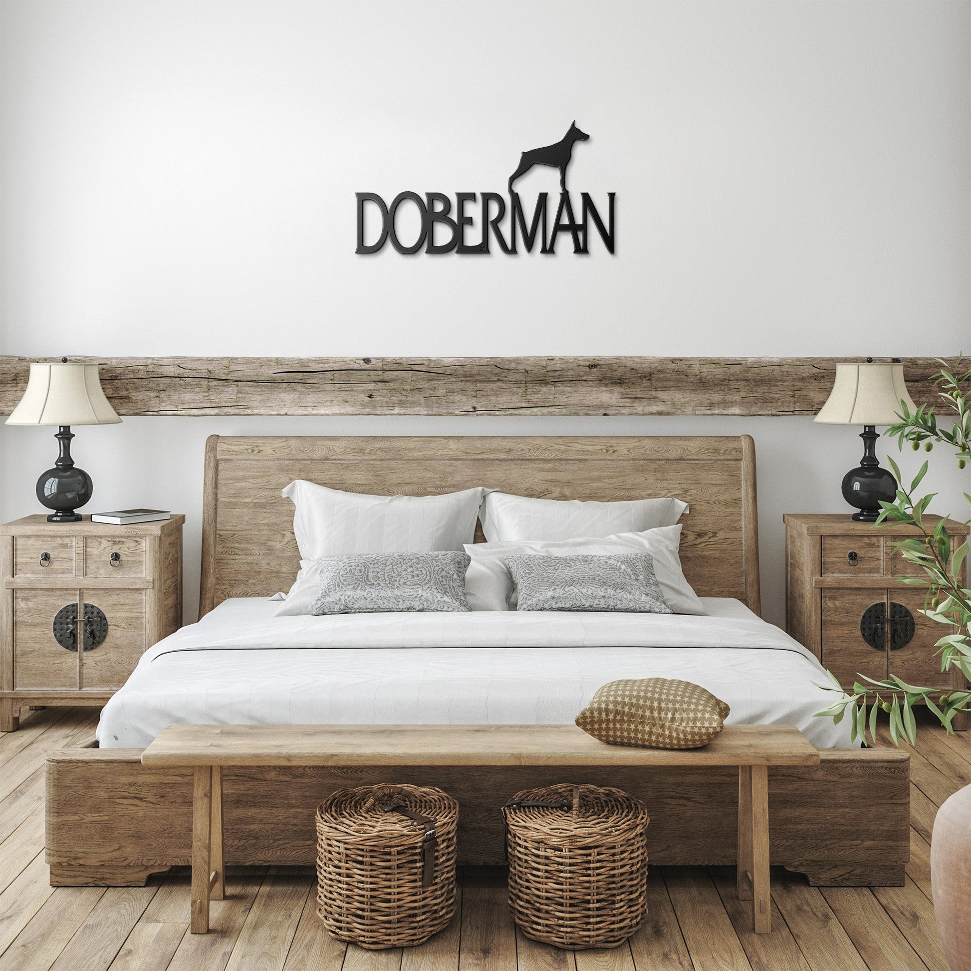 Placa de metal Doberman - Identidade i-animals