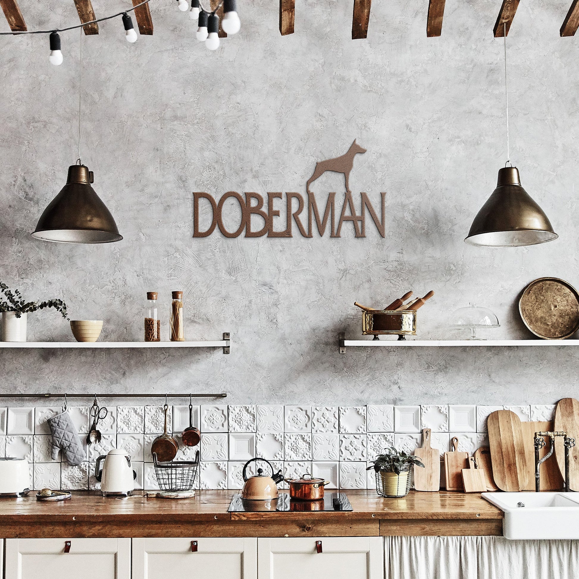 Placa de metal Doberman - Identidade i-animals