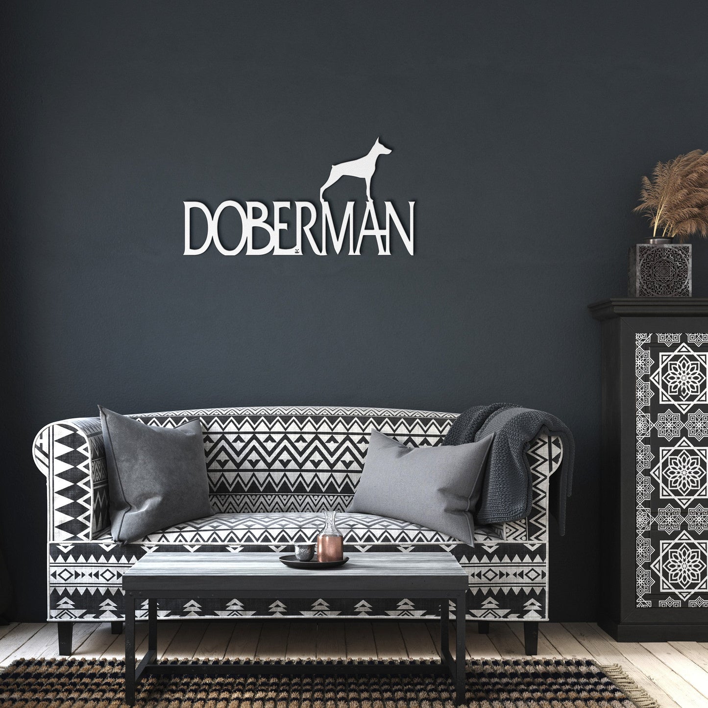 Placa de metal Doberman - Identidade i-animals