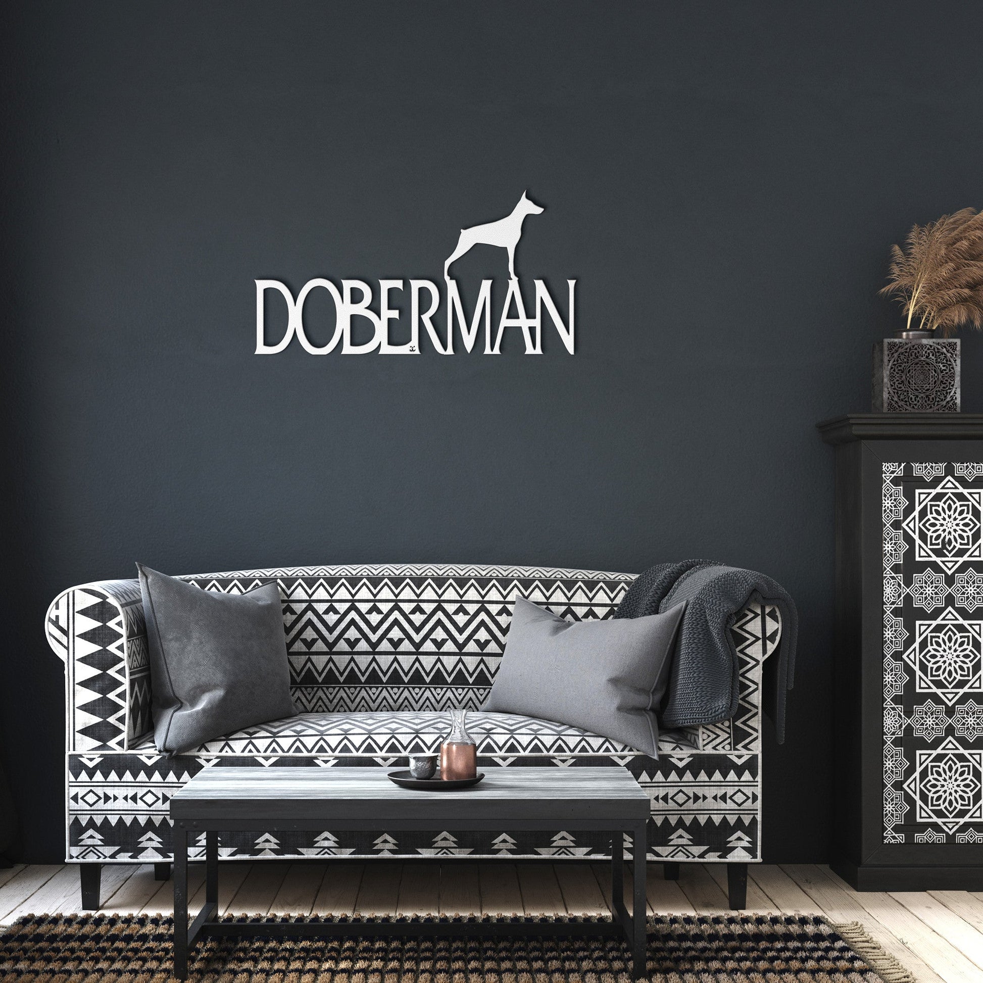 Placa de metal Doberman - Identidade i-animals