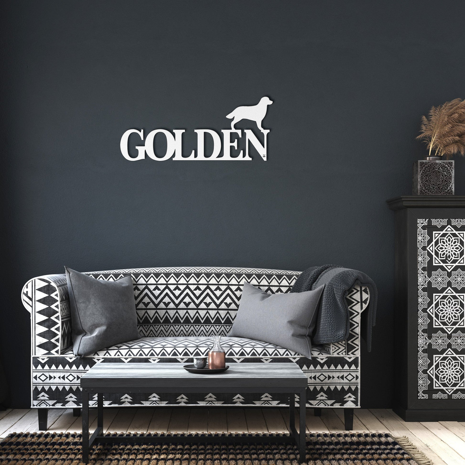 Placa de metal Golden Retriever - Identidade i-animals