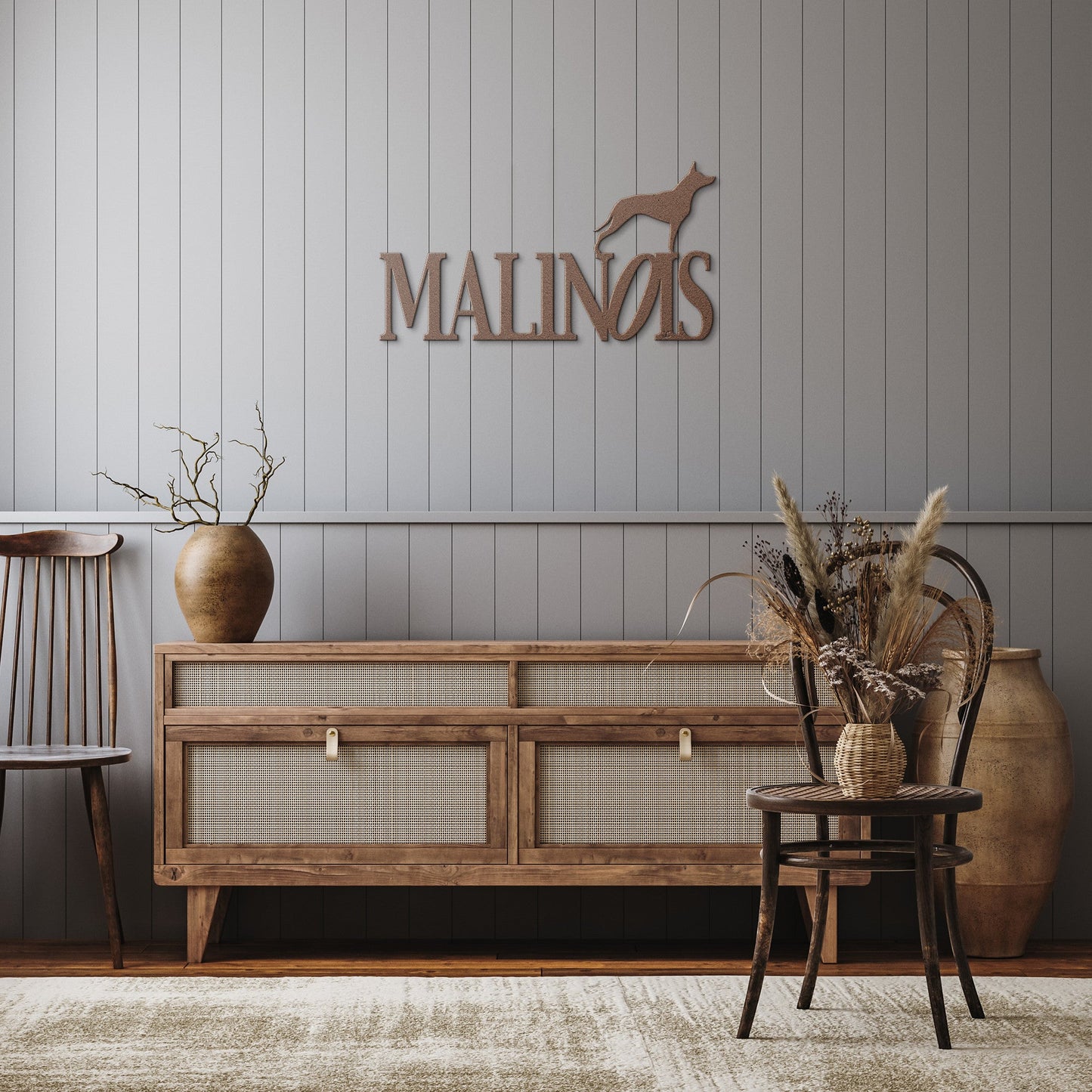 Placa de metal Malinois - Identidade i-animals
