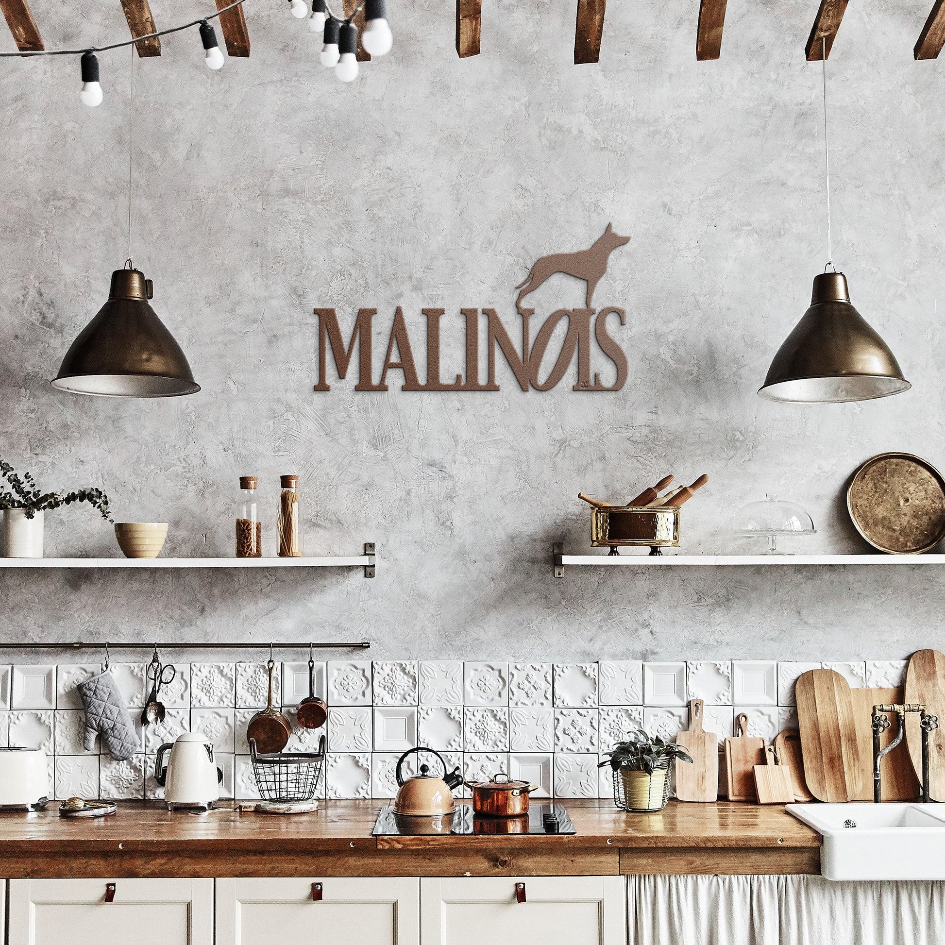 Placa de metal Malinois - Identidade i-animals