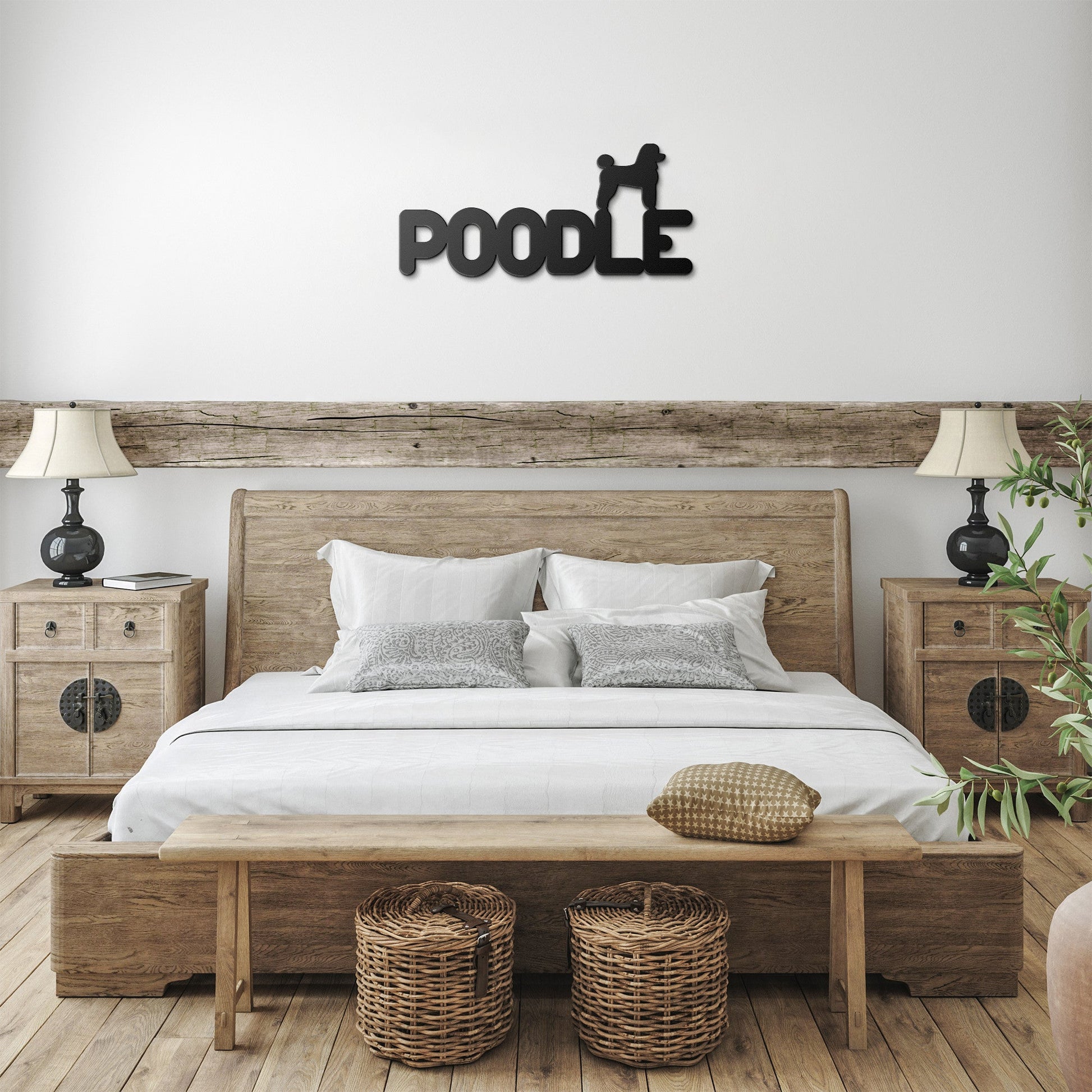 Placa de metal Poodle - Identidade i-animals