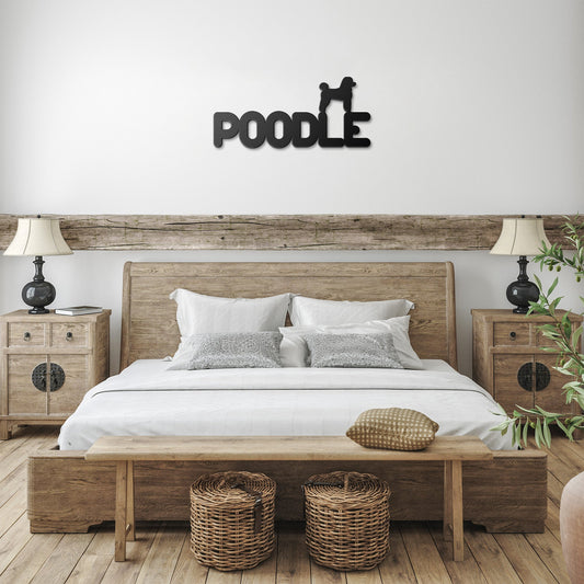 Placa de metal Poodle - Identidade i-animals