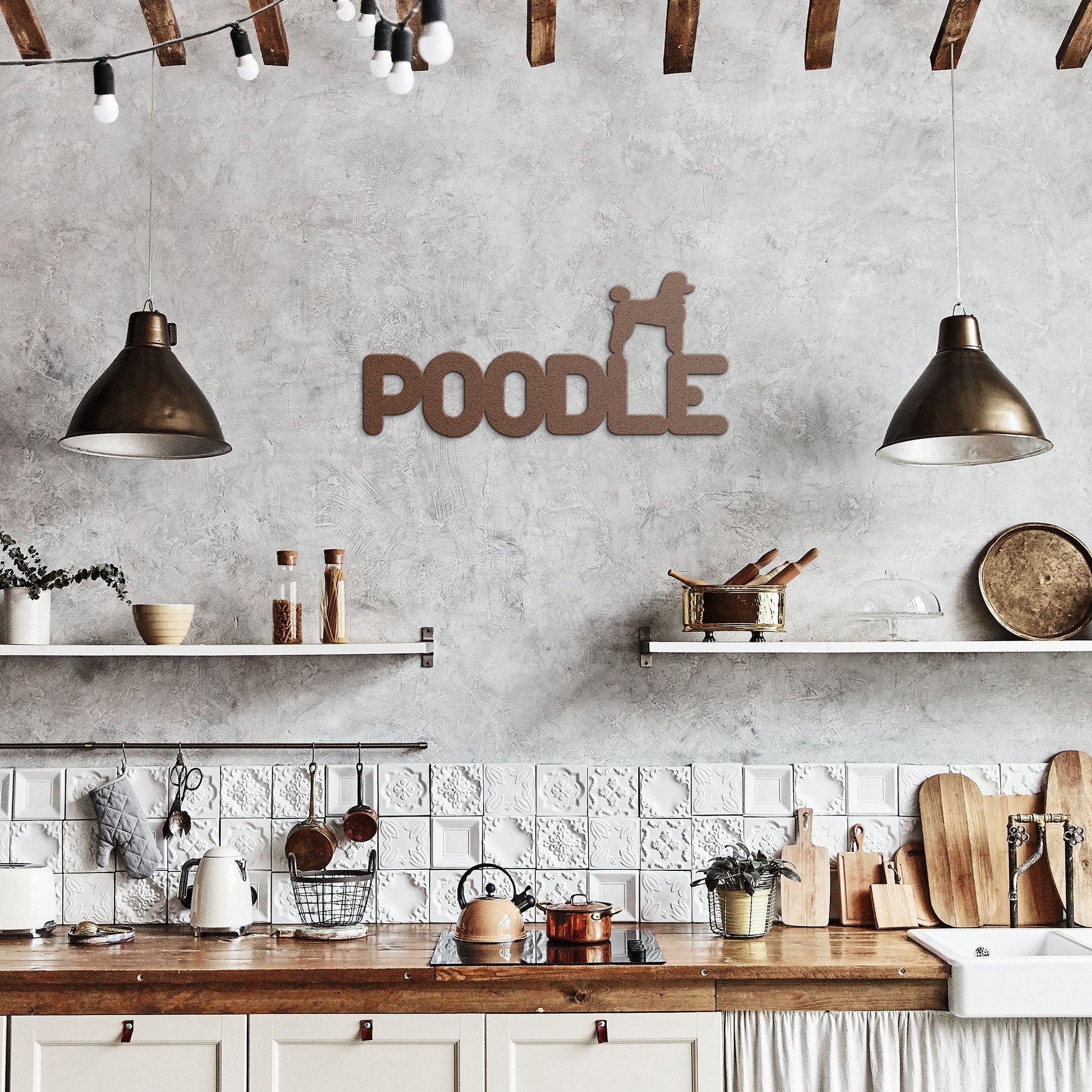 Placa de metal Poodle - Identidade i-animals