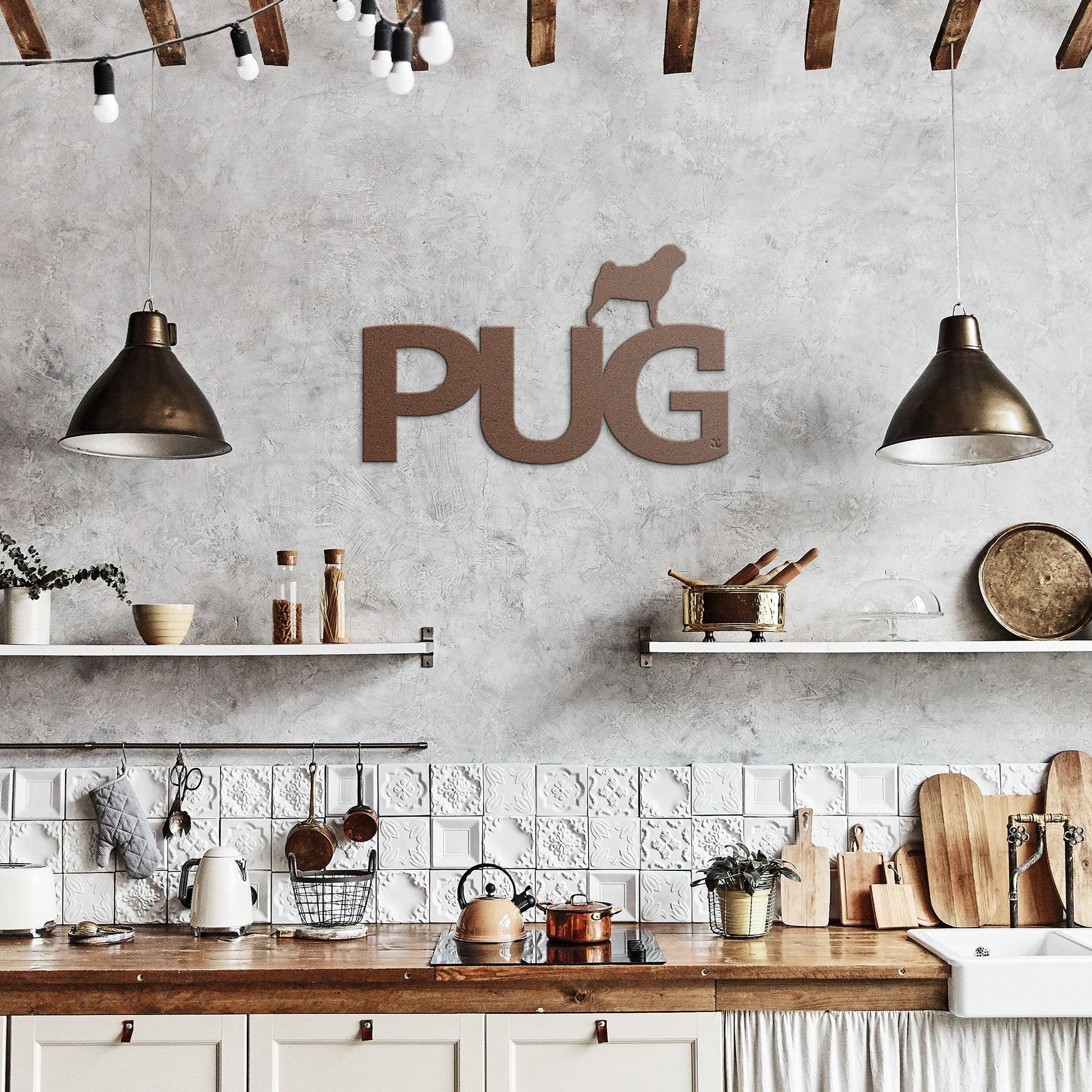 Placa de metal Pug - Identidade i-animals