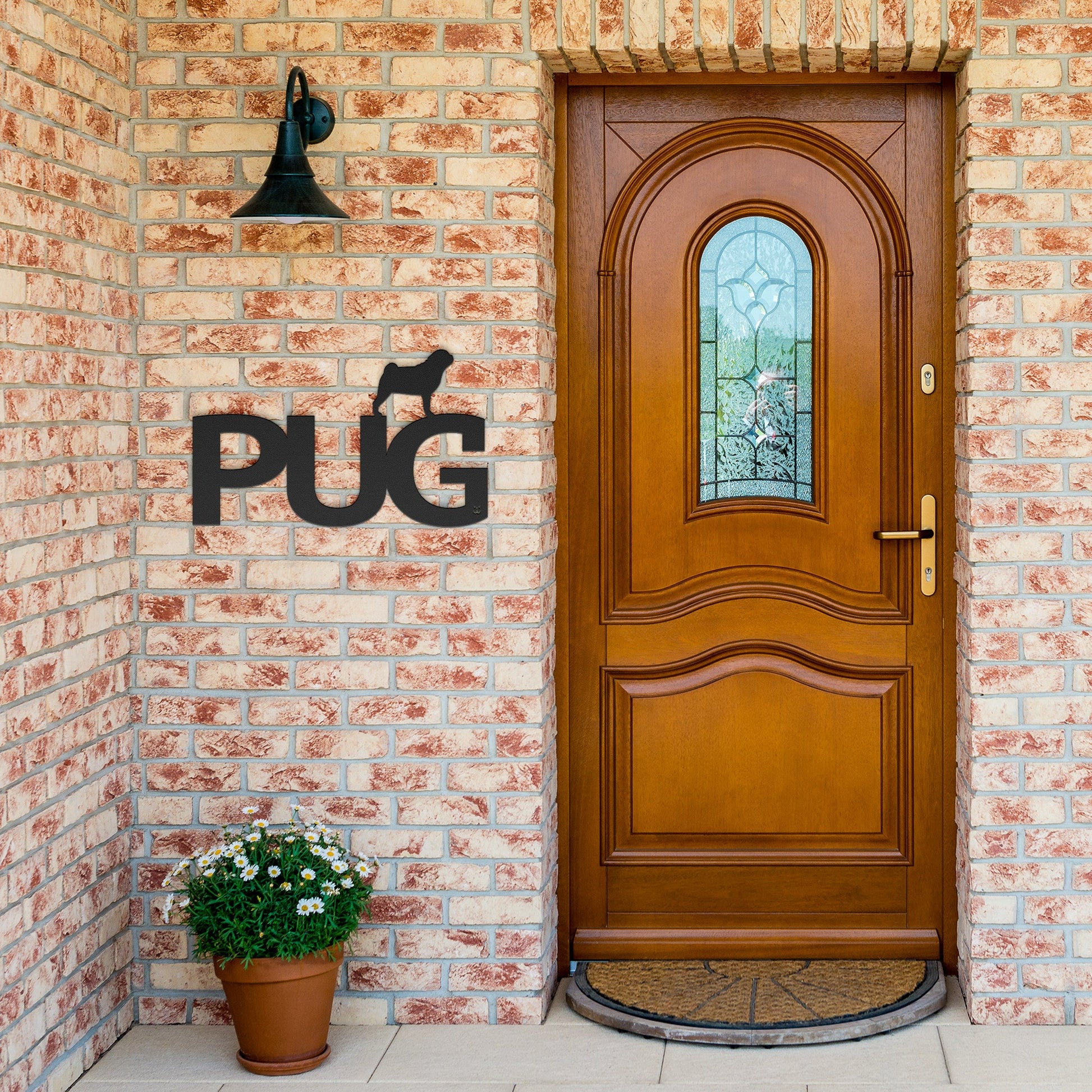 Placa de metal Pug - Identidade i-animals