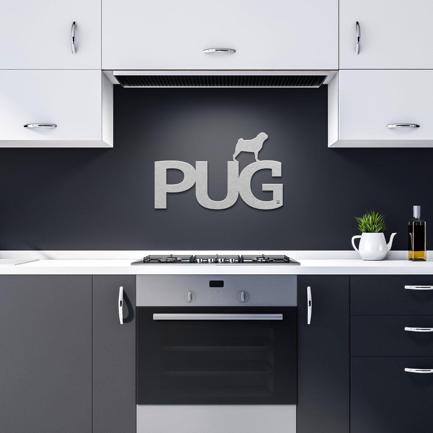 Placa de metal Pug - Identidade i-animals