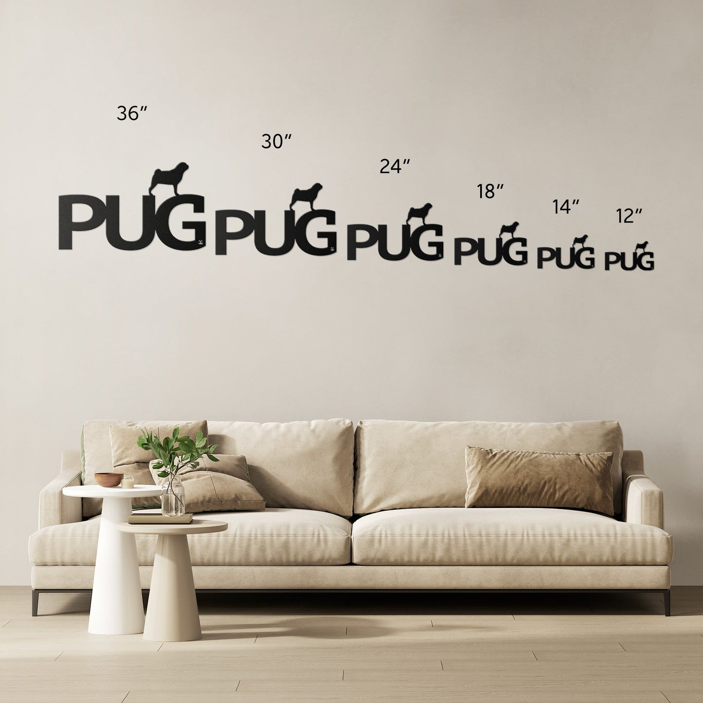 Placa de metal Pug - Identidade i-animals