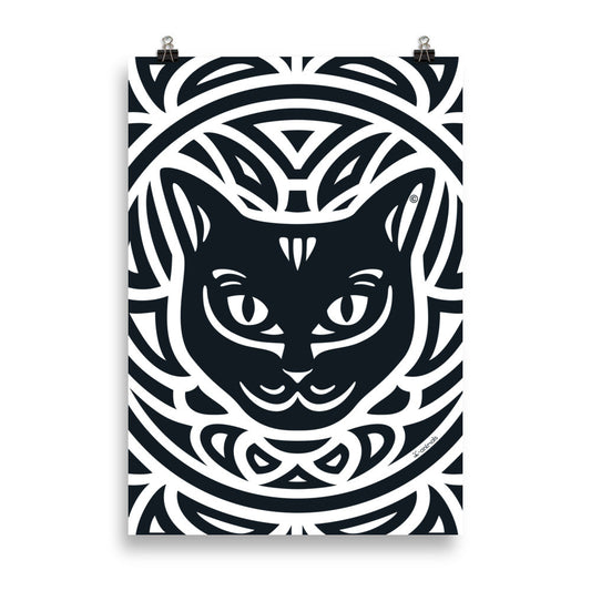 Poster Gato Preto - Tribal i-animals