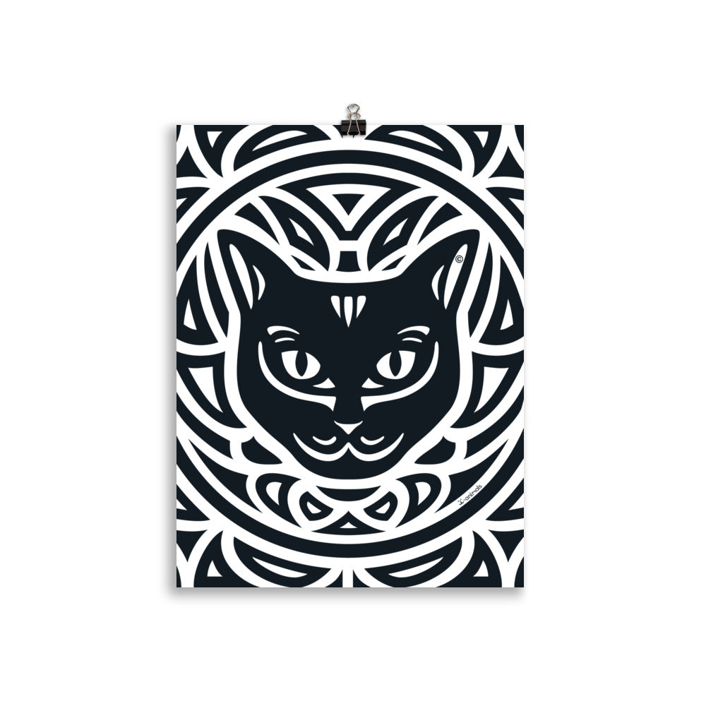 Poster Gato Preto - Tribal i-animals