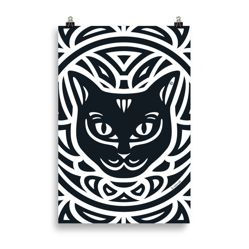 Poster Gato Preto - Tribal i-animals