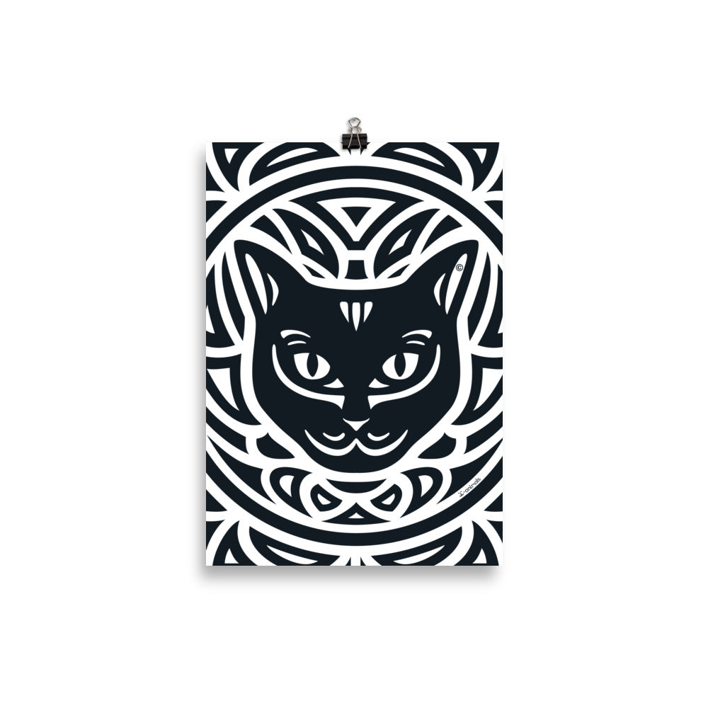 Poster Gato Preto - Tribal i-animals
