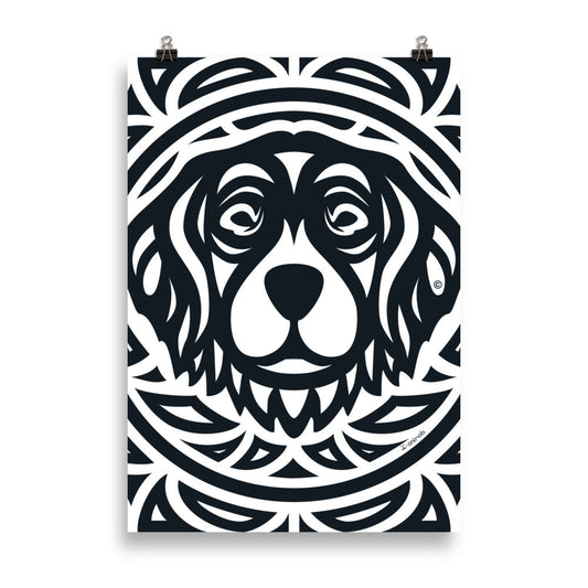 Poster Golden Retriever - Tribal i-animals