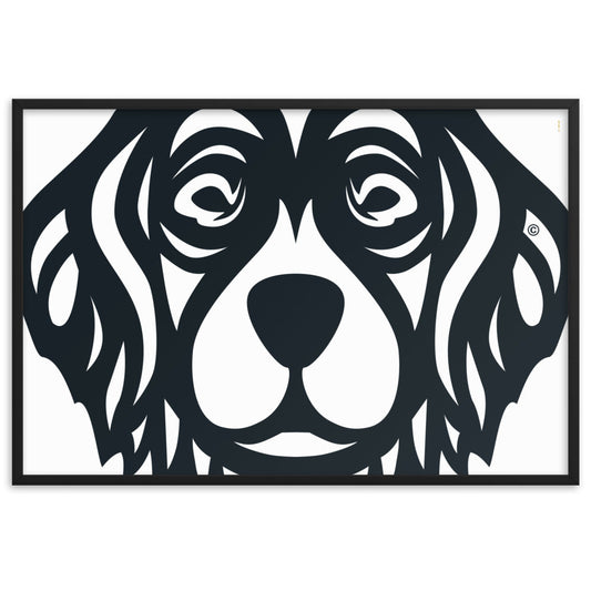 Poster emoldurado Golden Retriever - Tribal i-animals