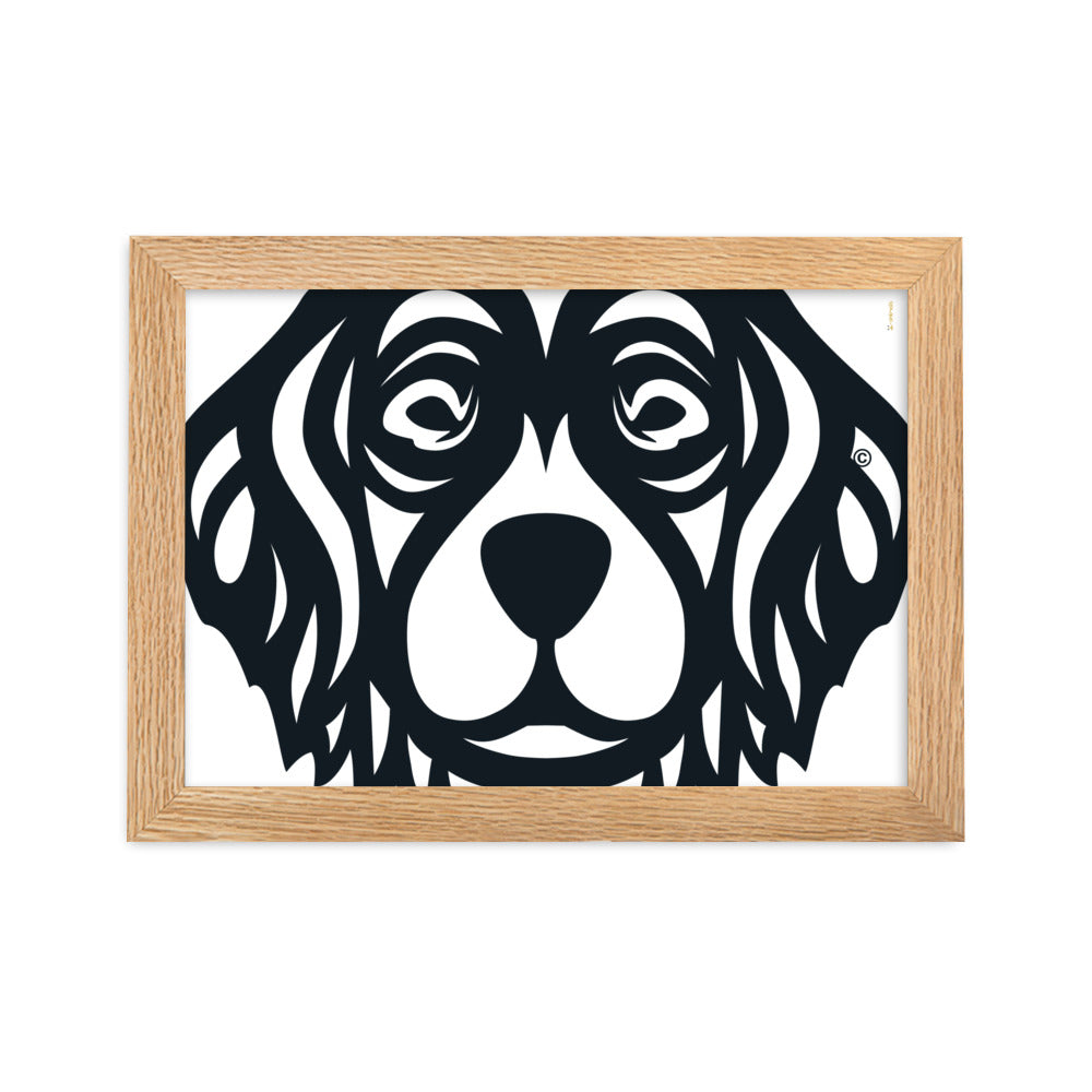 Poster emoldurado Golden Retriever - Tribal i-animals