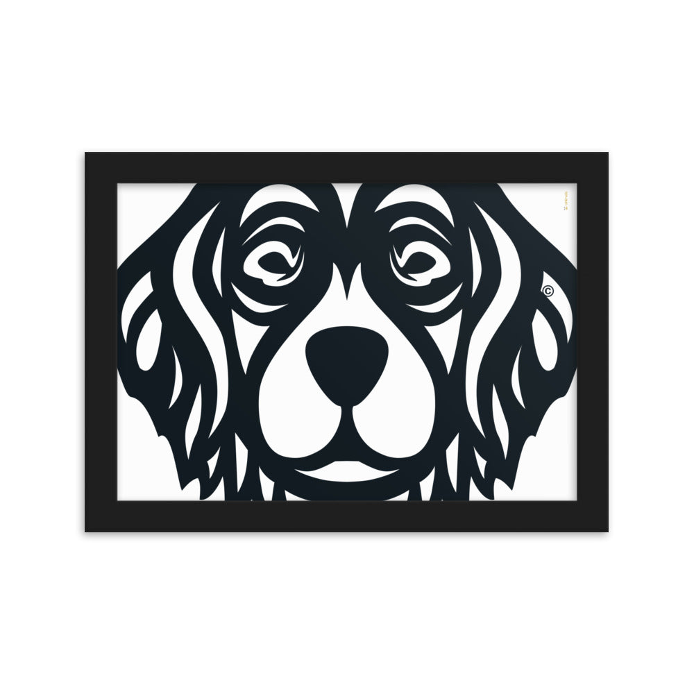 Poster emoldurado Golden Retriever - Tribal i-animals