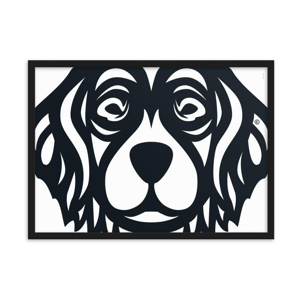 Poster emoldurado Golden Retriever - Tribal i-animals