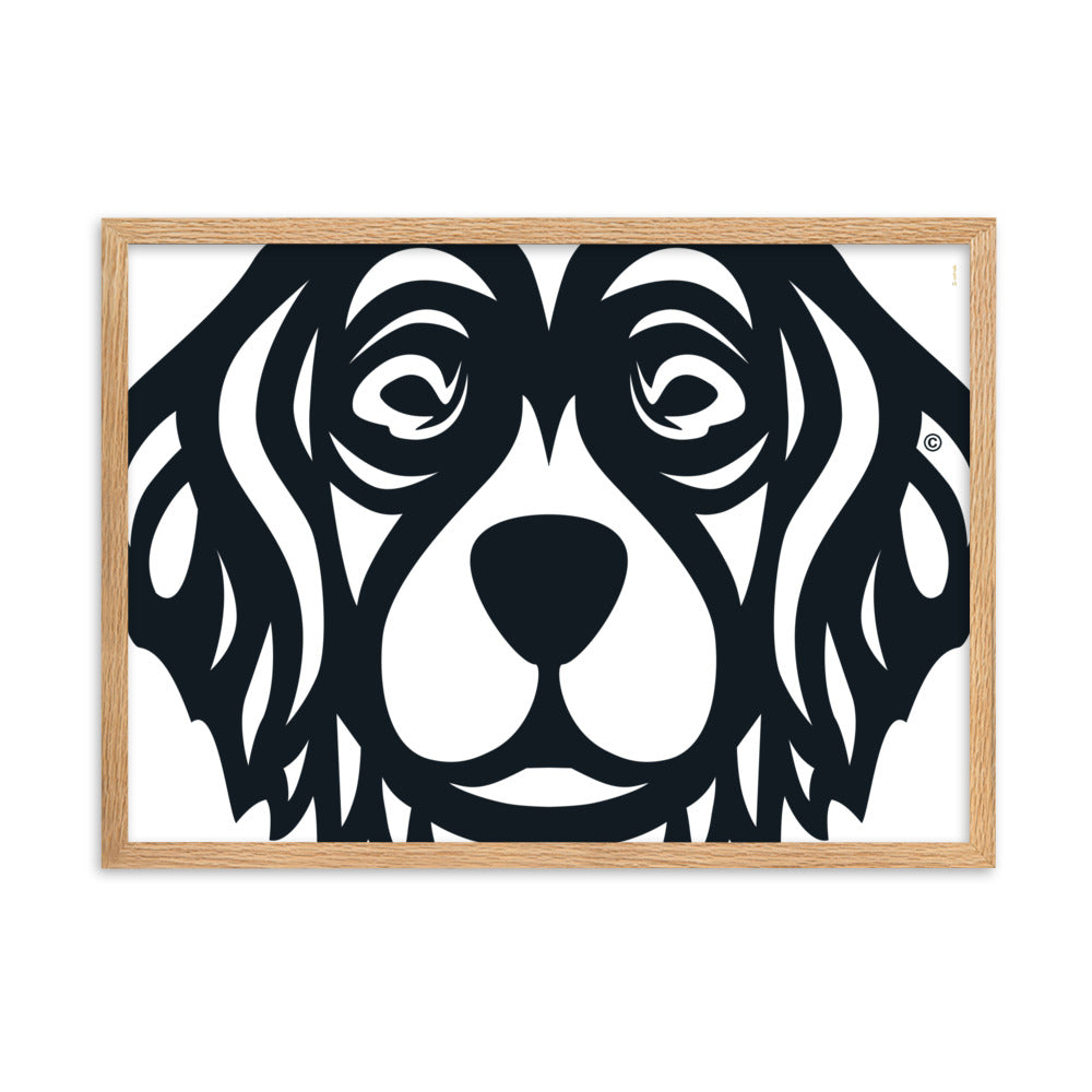 Poster emoldurado Golden Retriever - Tribal i-animals