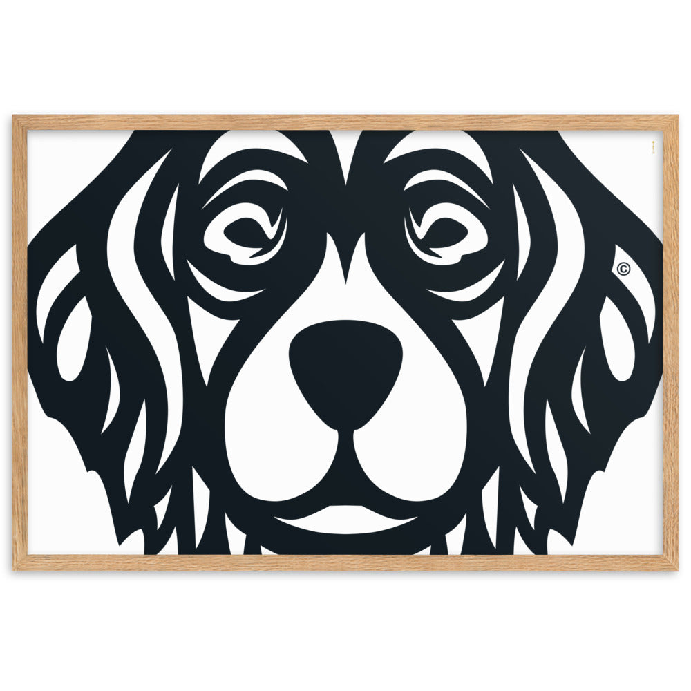 Poster emoldurado Golden Retriever - Tribal i-animals