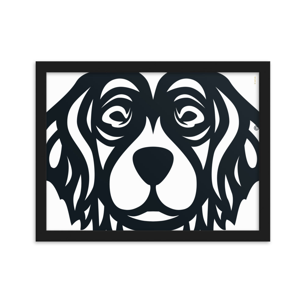 Poster emoldurado Golden Retriever - Tribal i-animals