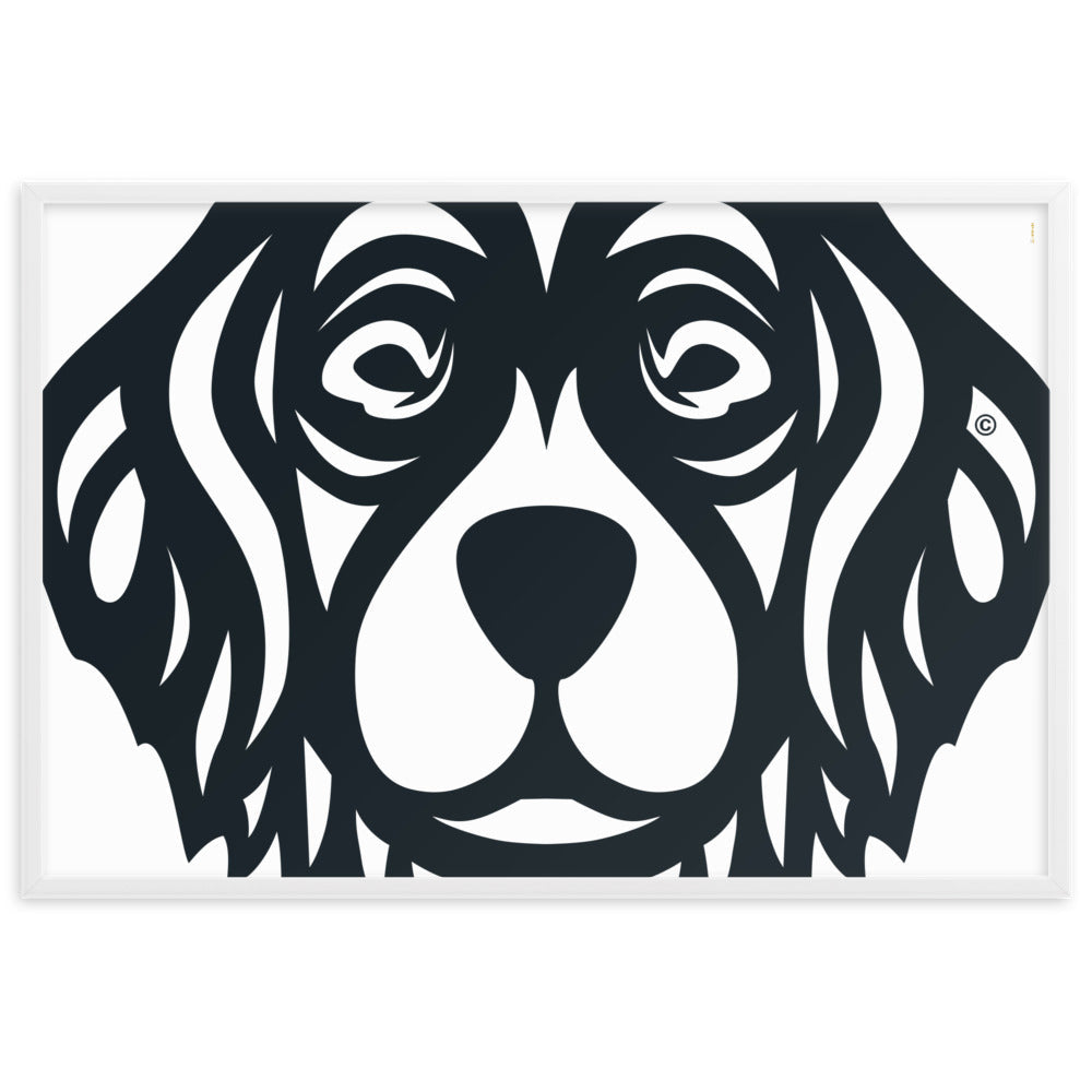 Poster emoldurado Golden Retriever - Tribal i-animals