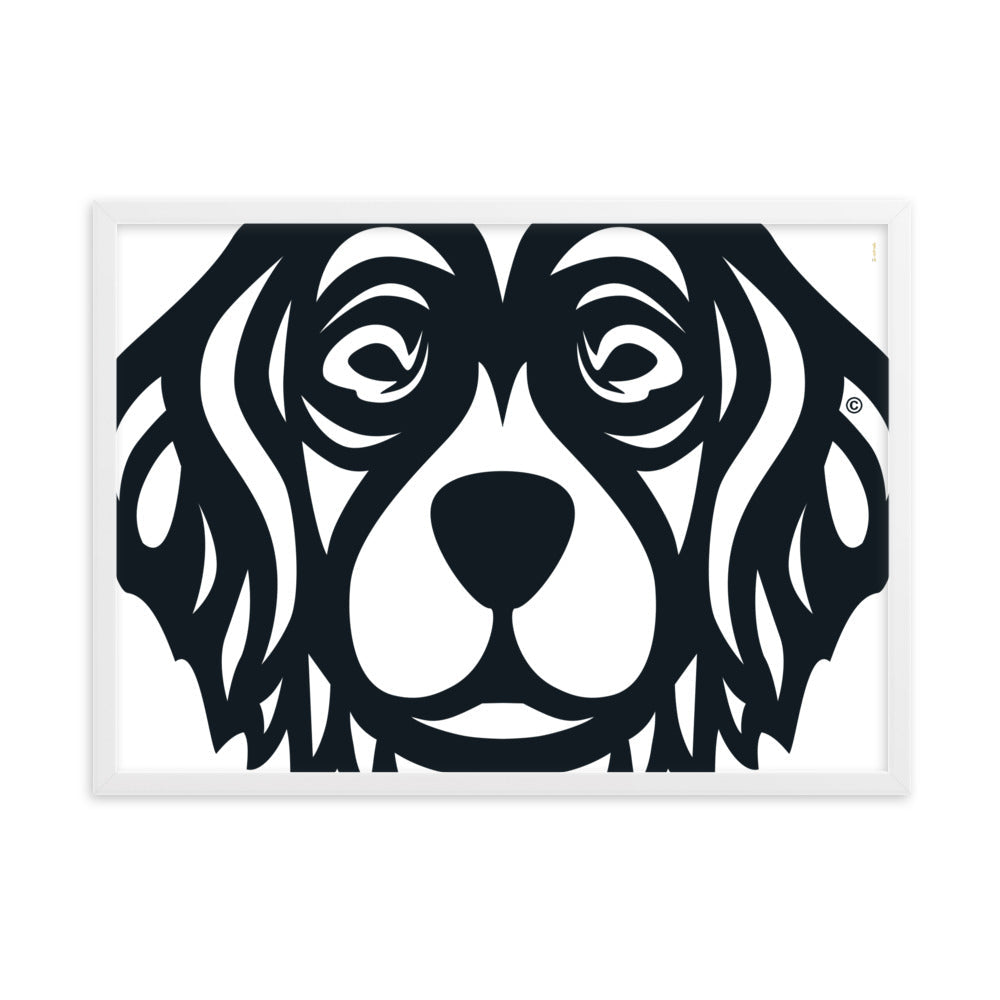 Poster emoldurado Golden Retriever - Tribal i-animals