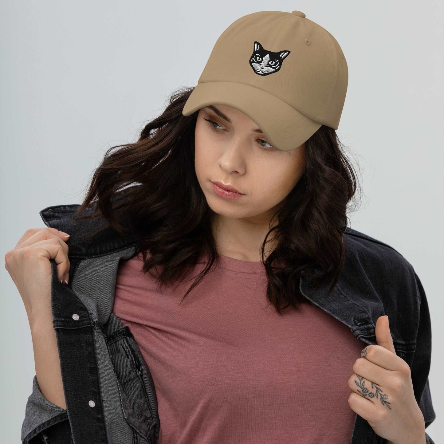Classic hat - Black and White Cat - Tribal - Light Colors