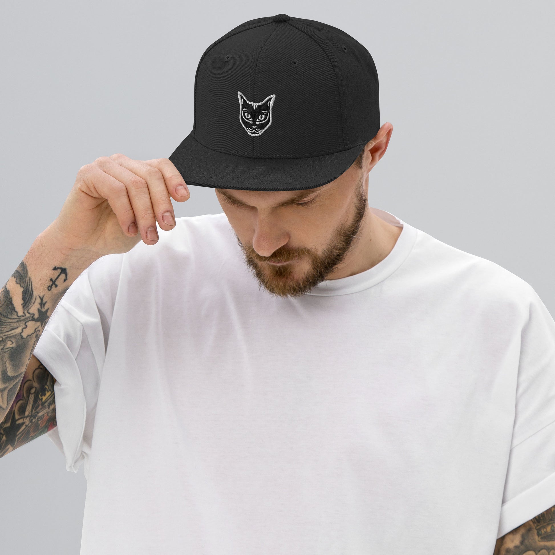 Boné Snapback Gato Preto - Tribal - i-animals
