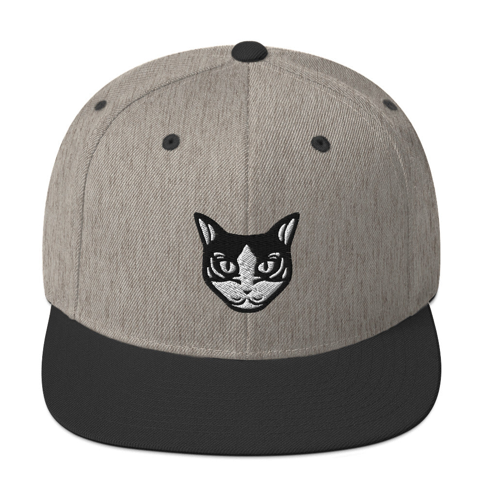 Boné Snapback Gato Preto e Branco - Tribal - Cores claras - i-animals