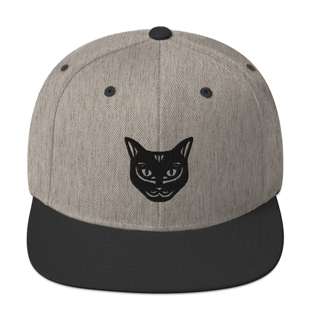 Boné Snapback Gato Preto - Tribal - Cores Claras - i-animals
