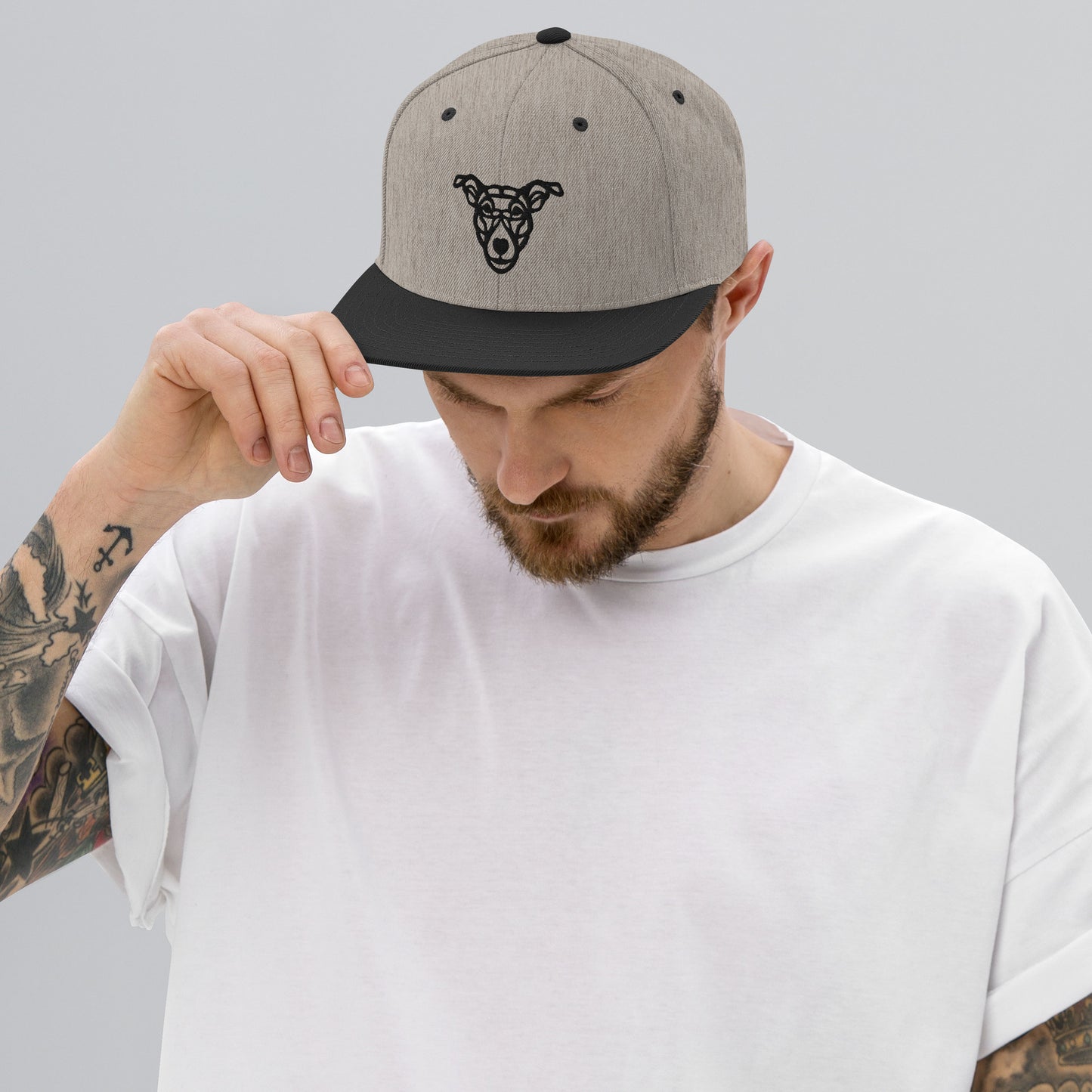 Boné Snapback “cão vira-lata” - Tribal - Cores claras - i-animals