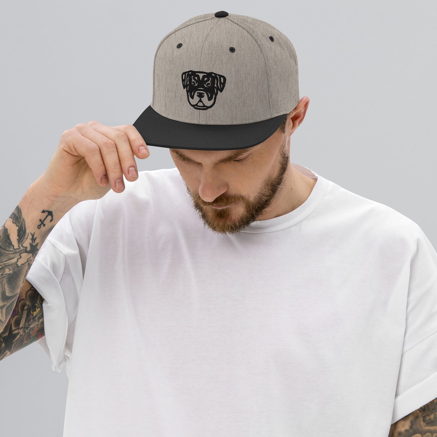Boné Snapback Rottweiler - Tribal - Cores claras - i-animals