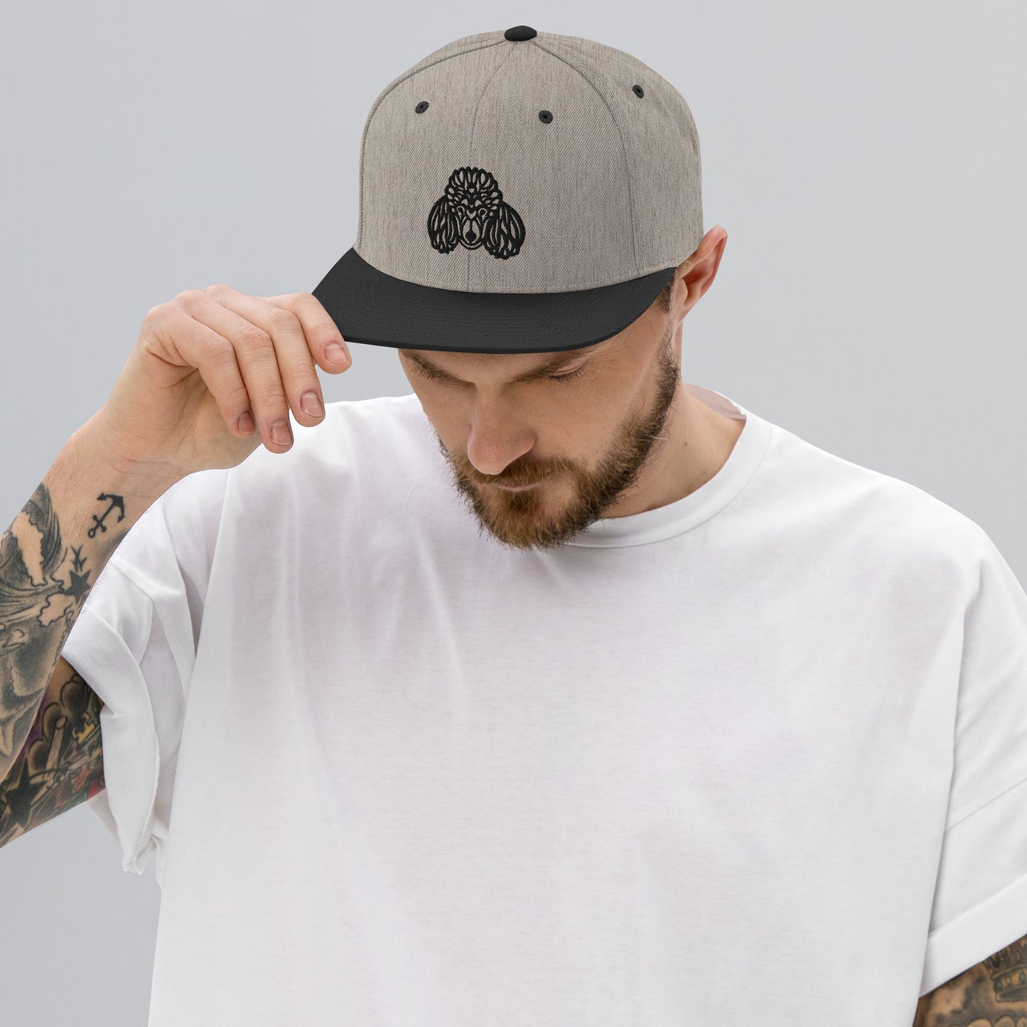 Boné Snapback Poodle - Tribal - Cores claras - i-animals