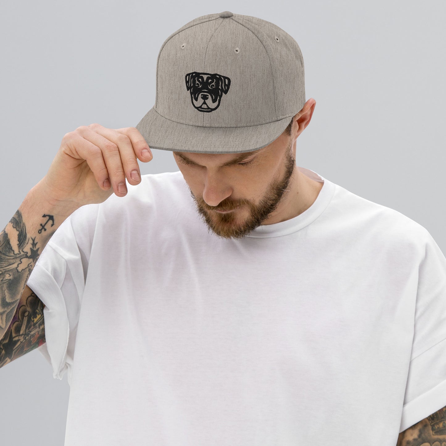 Boné Snapback Rottweiler - Tribal - Cores claras - i-animals