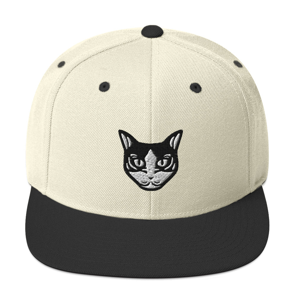 Boné Snapback Gato Preto e Branco - Tribal - Cores claras - i-animals