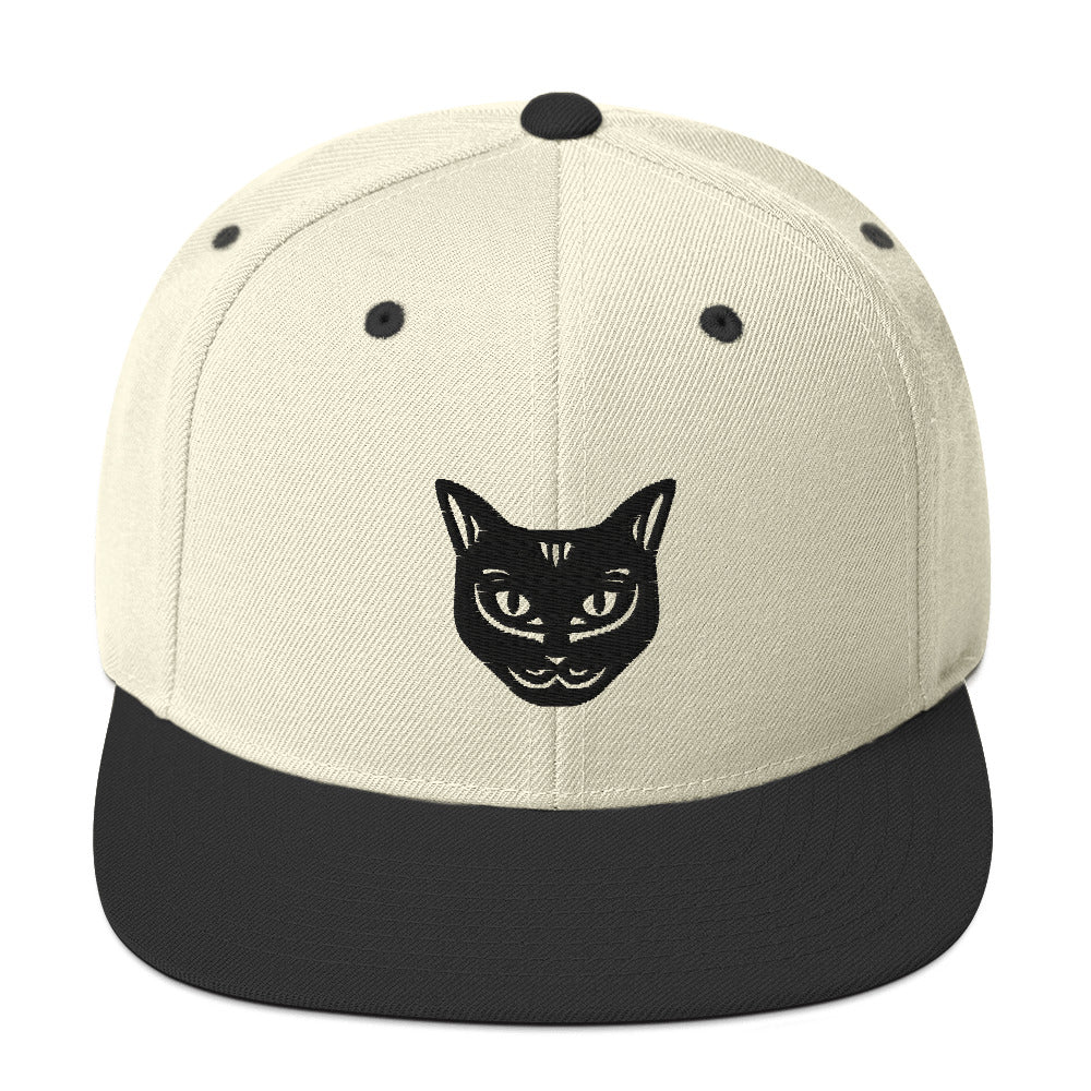 Boné Snapback Gato Preto - Tribal - Cores Claras - i-animals