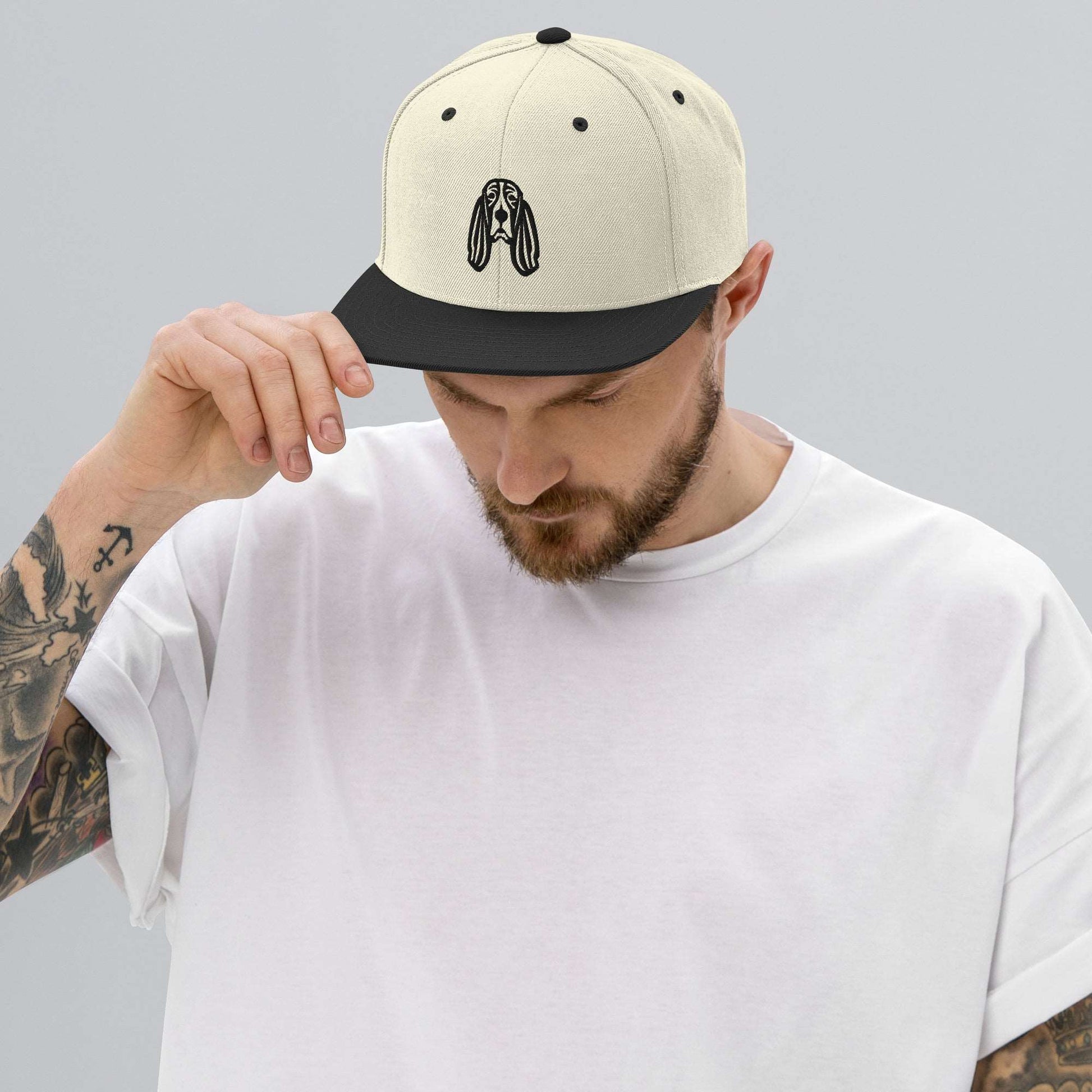 Boné Snapback Basset Hound - Tribal - Cores Claras - i-animals
