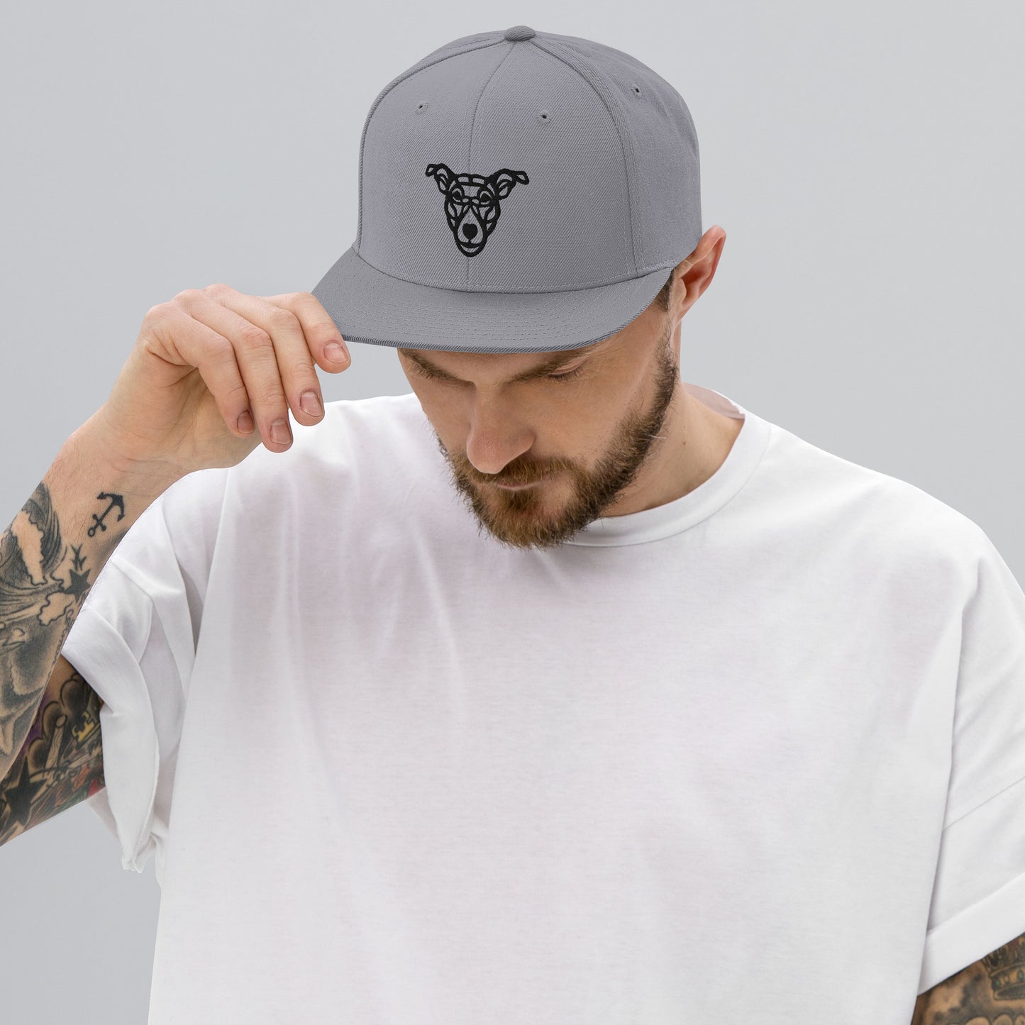 Boné Snapback “cão vira-lata” - Tribal - Cores claras - i-animals