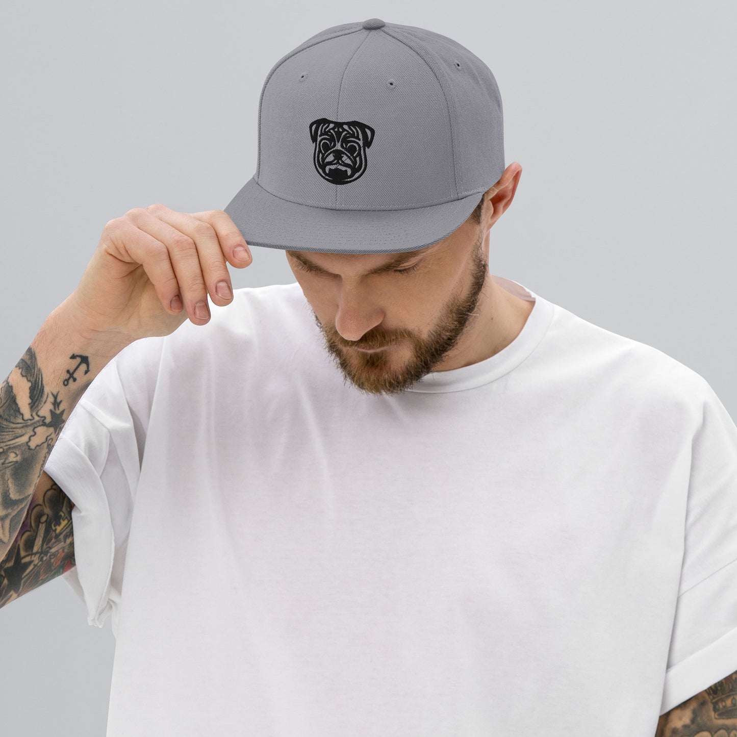 Boné Snapback Pug - Tribal - Cores claras - i-animals