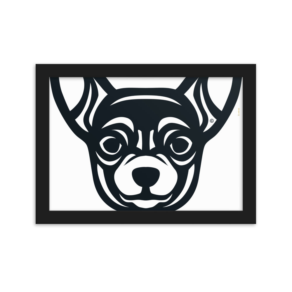 Pôster emoldurado Chihuahua - Tribal - i-animals