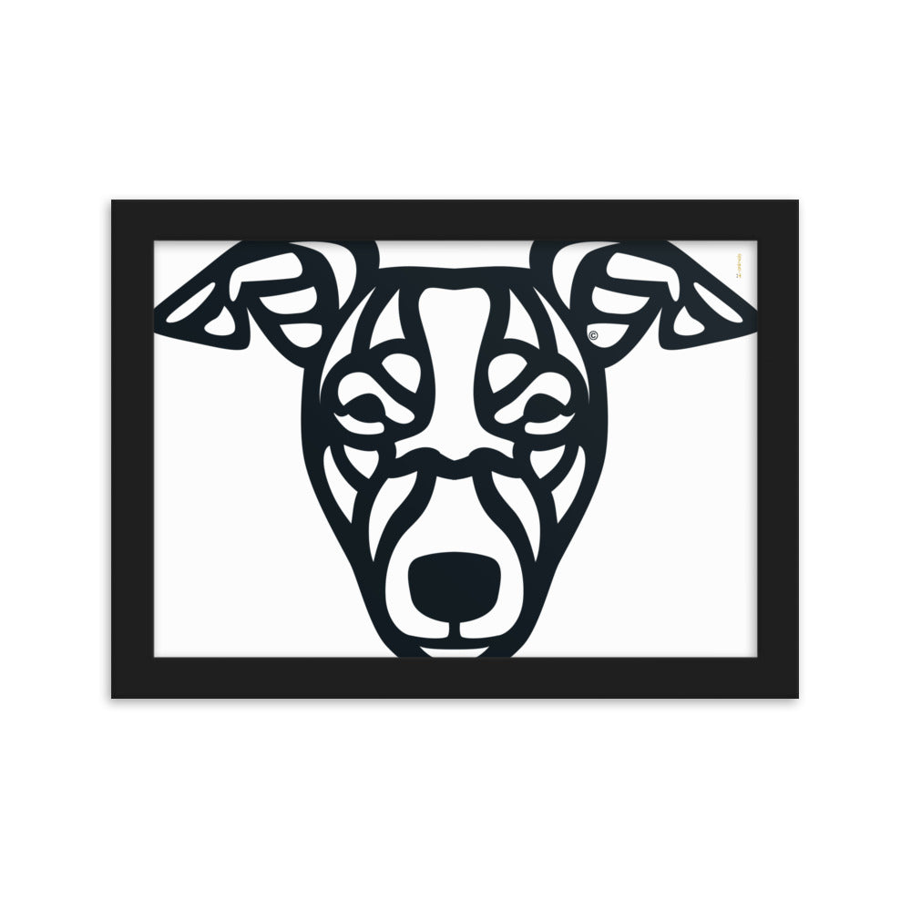 Pôster emoldurado Whippet - Tribal - i-animals