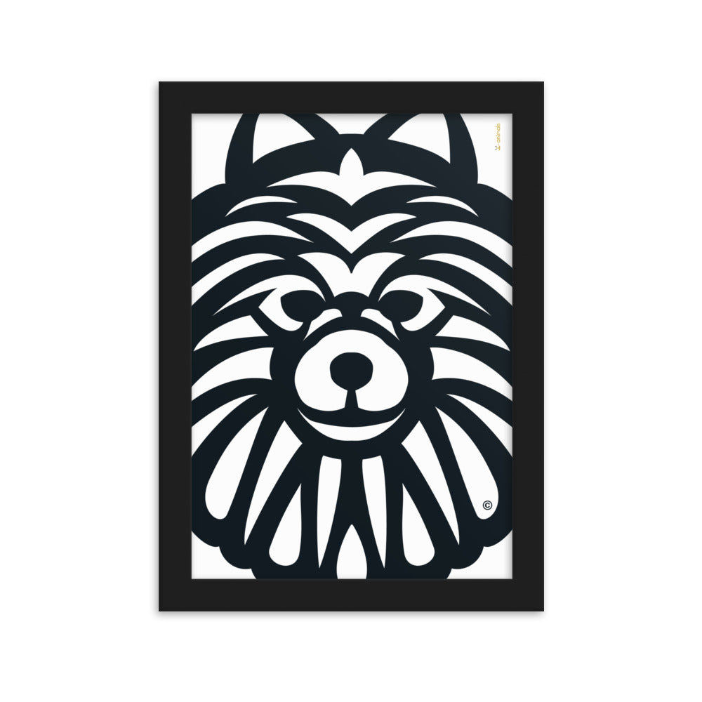 Pôster emoldurado Spitz Alemão - Tribal - i-animals