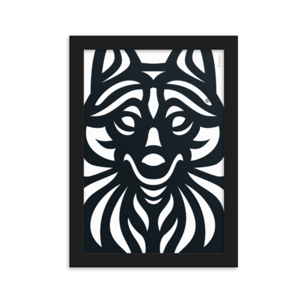 Pôster emoldurado Schipperke - Tribal - i-animals